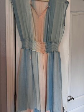 Rails Ombre Maxi Dress in Soft Blue and Peach M